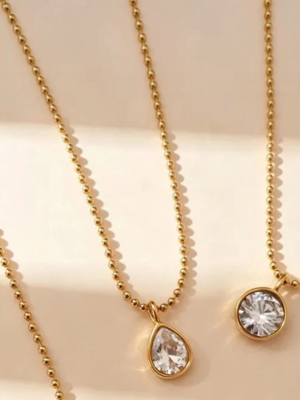 Teardrop CZ Pendant Necklace NWT Gold Plated PVD